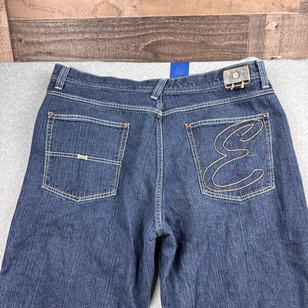 Enyce Jeans Mens 42 Blue Baggy Loose Wide Leg‎ Embroidered Logo Streetwear Y2K